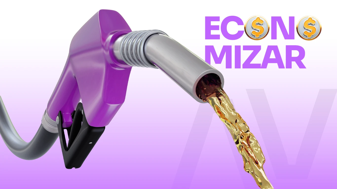 Bico de combustível com líquido dourado